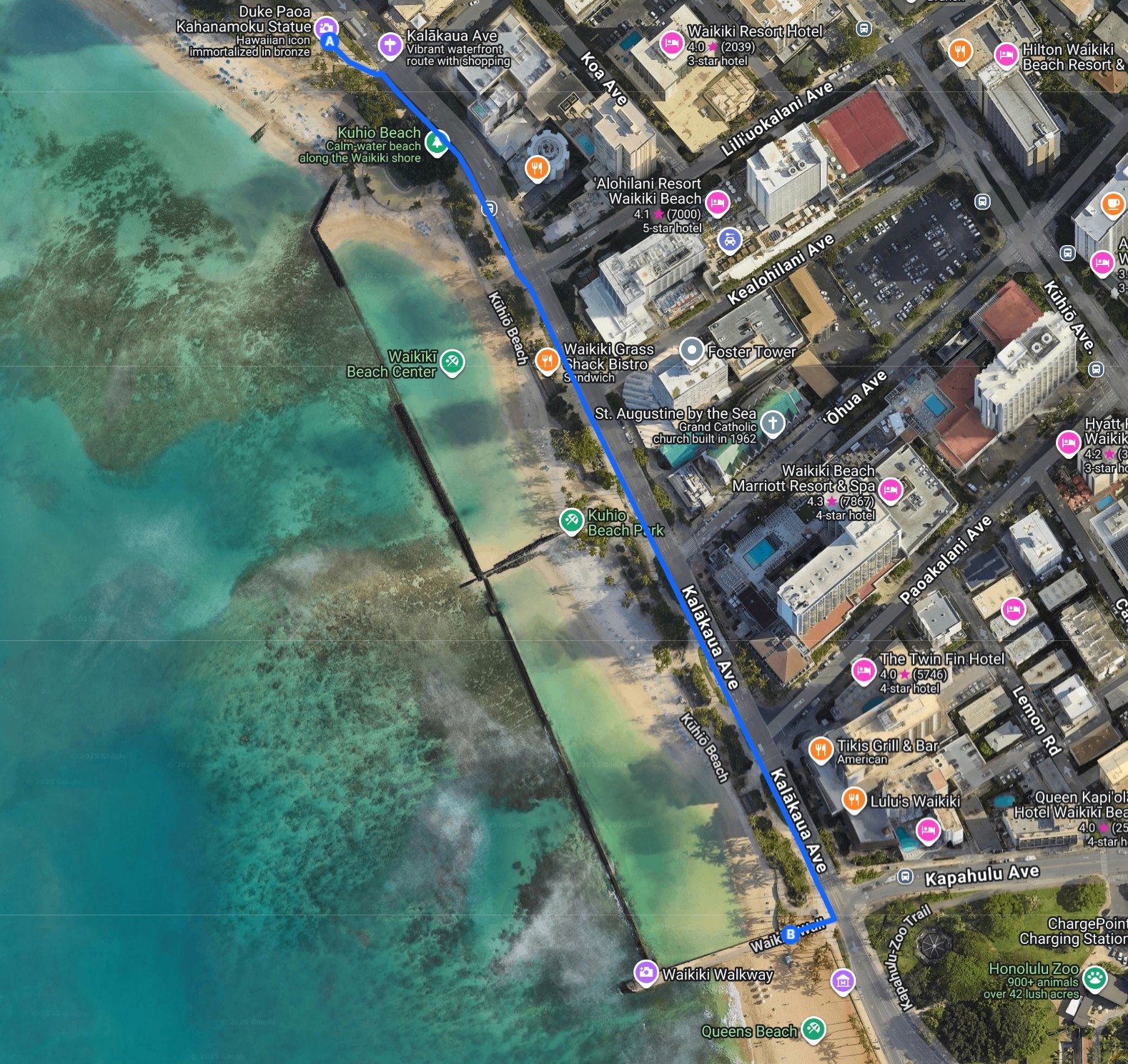 Waikiki Surf Map Route 2
